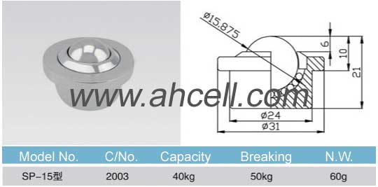 SP-15 ball transfer unit size