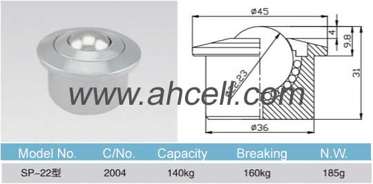 SP-22 ball transfer unit size